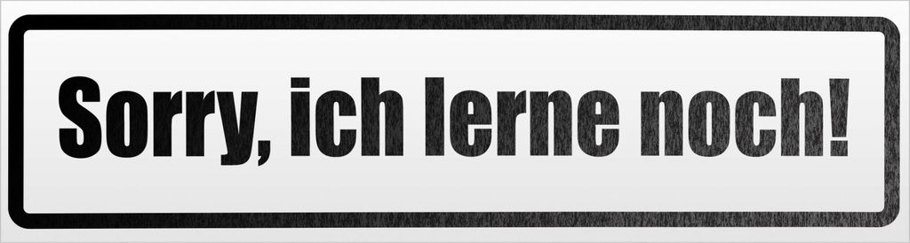 Kiwistar Sorry, ich lerne noch! Magnetschild Schild magnetisch - 45cm Schwarz - reflektierend - Magnetfolie für Auto PKW Kfz