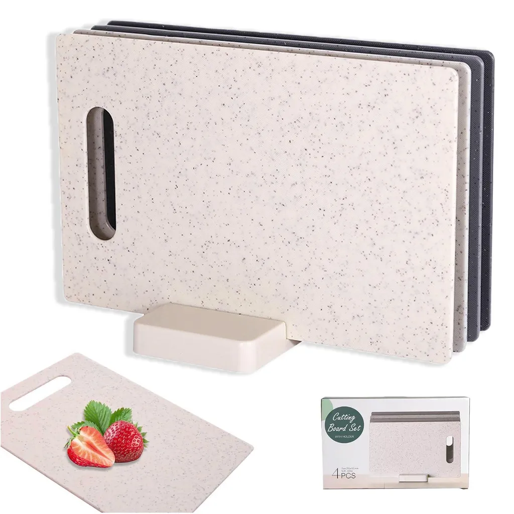 Set de planches à petit-déjeuner multicolores en plastique résistant
