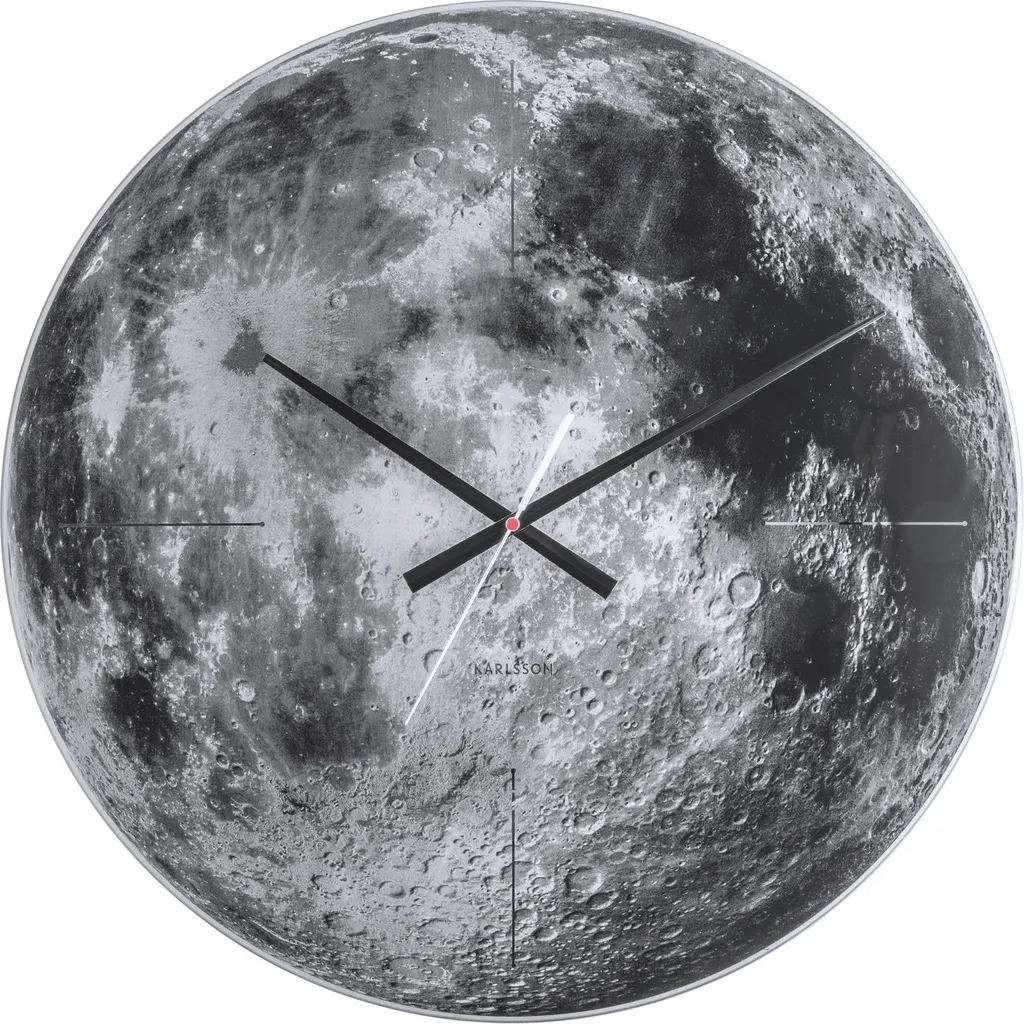 Horloge murale design Karlsson Moon grise pour salon ou bureau moderne