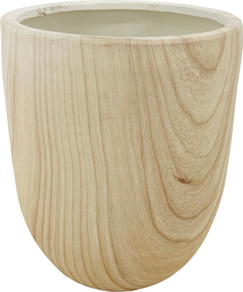 Keramischer Blumentopf Sorel, 20x20x24 cm - Holzoptik