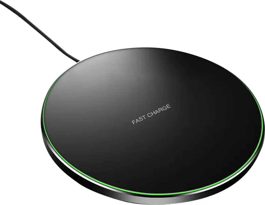 Caricabatterie Wireless 10W Design Nero - Ricarica Qi Elegante e Sicura