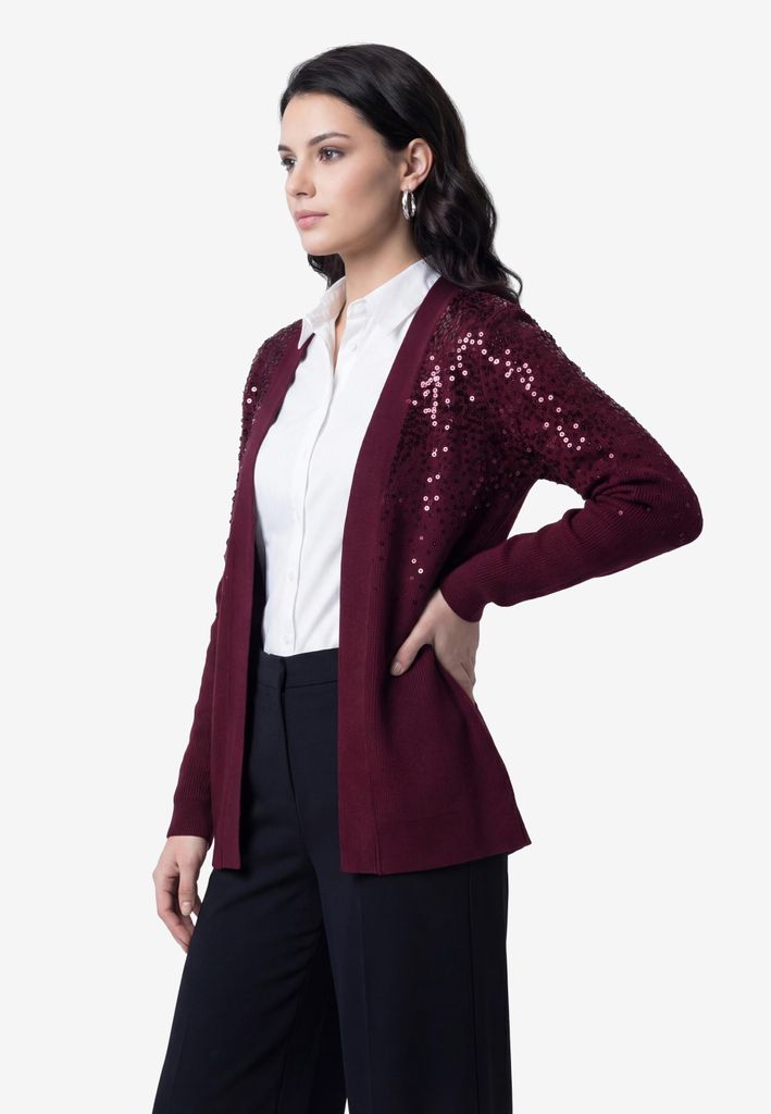 CHANCERY damen strickjacke - burgund, XS/S