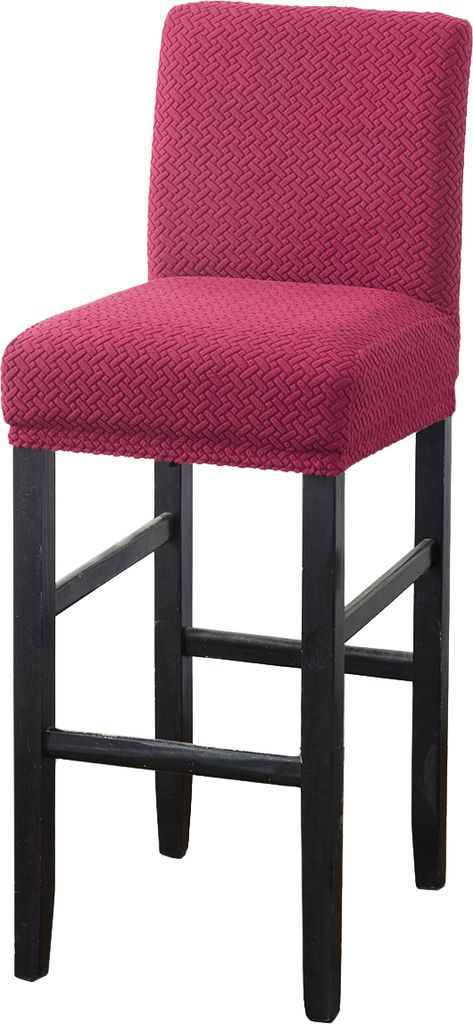 Gitter Jacquard Stoff Einfarbiger Barhocker Stuhlbezug, Universal Stretch Hochstuhl Stuhlhussen, Esszimmerstühle Hussen, Rot