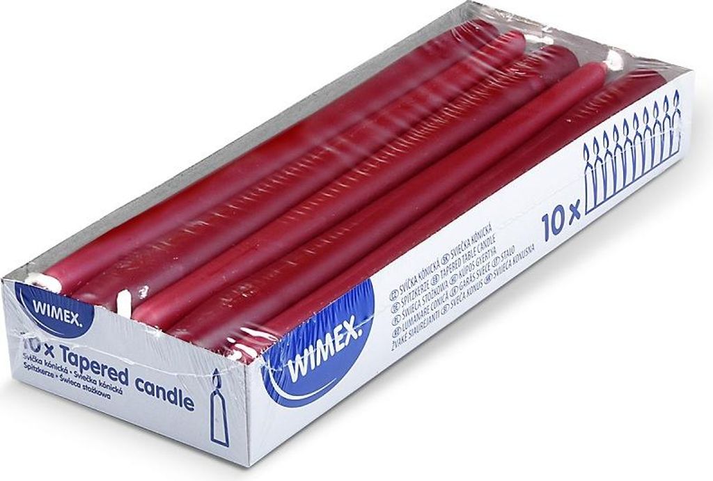 10 Spitzkerzen rot 23,5 x 245 mm Zdjęcie produktu 