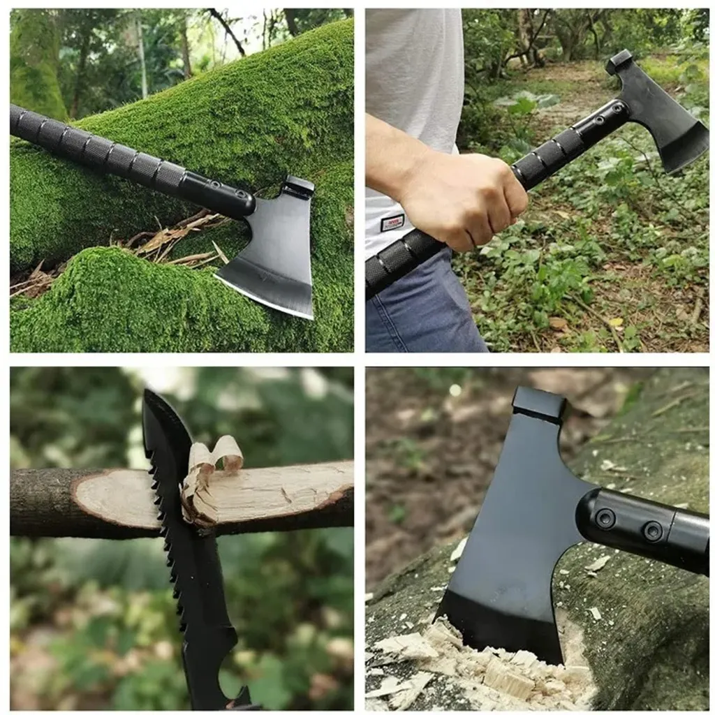 Hachette de camping pliable KP27796 robuste en acier pour randonnée