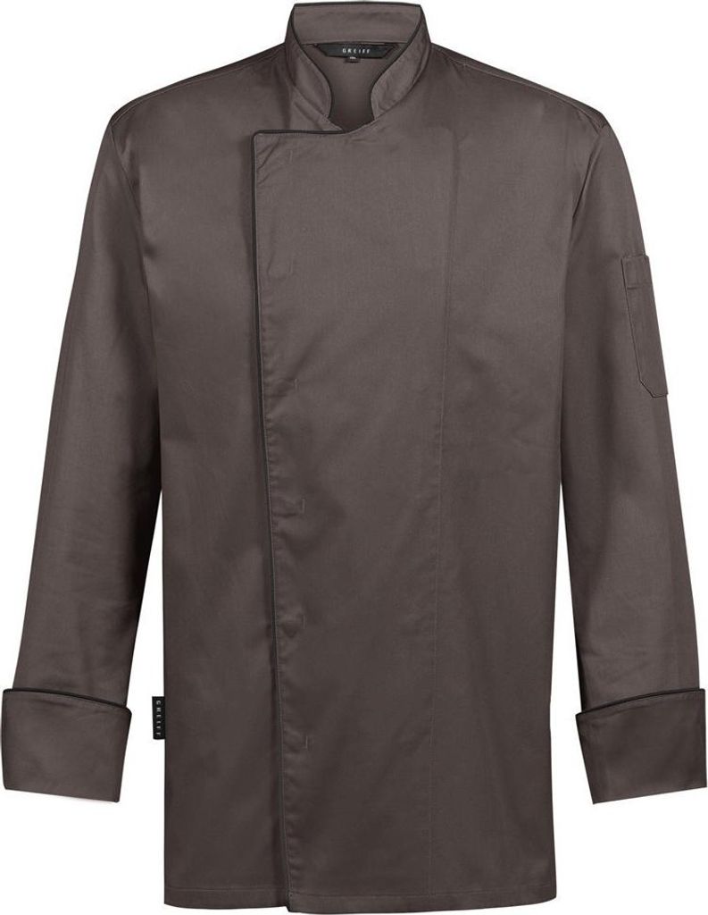 Greiff GASTRO-MODA Cuisine Herren Kochjacke Paspelierung Taupe 3XL