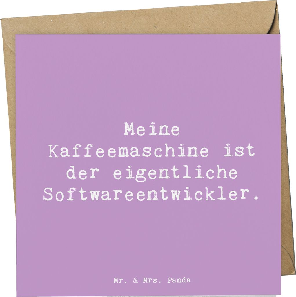 Mr. & Mrs. Panda Glückwunschkarte Spruch Softwareentwickler Held - Lavendeltraum - Geschenk, faltkarte, Programmieren, Software, Berufe, doppelkar...