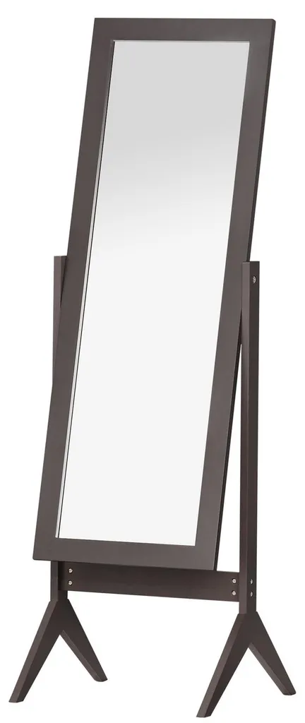 Miroir de maquillage sur pied en MDF café, surface facile d'entretien