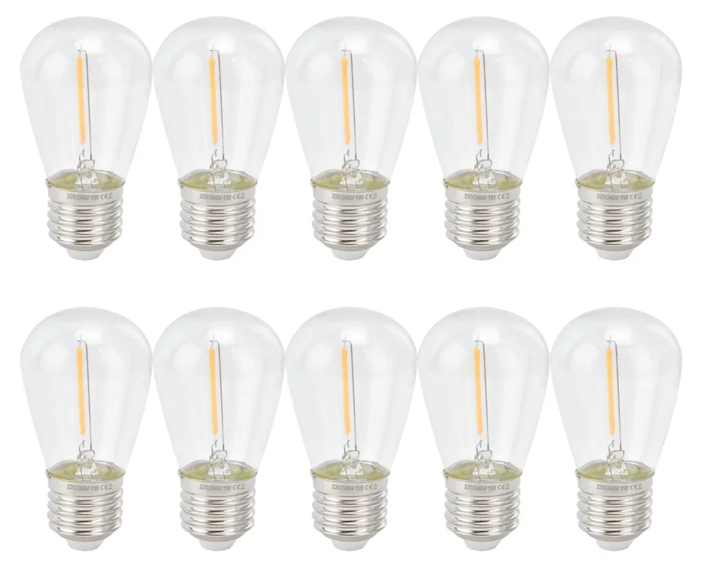 Lot de 10 ampoules LED E27 style rétro vintage et dimmables blanc chaud