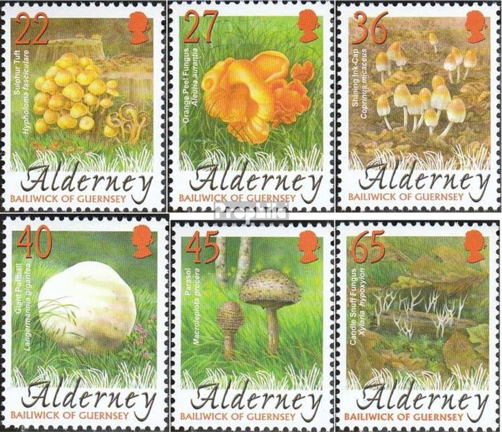 Briefmarken GB - Alderney 2004 Mi 224-229 (kompl.Ausg.) gestempelt Pilze