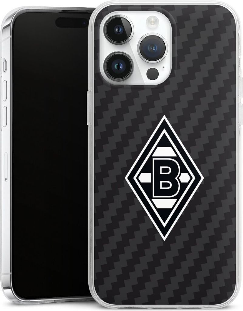 DeinDesign Handyhülle für Apple iPhone 14 Pro Max Silikon Hülle Case Smartphone Schutzhülle Borussia Mönchengladbach Carbon Gladbach