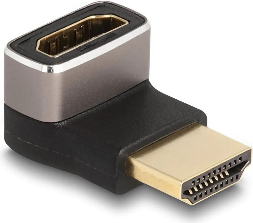 Adattatore Professionale Delock HDMI Maschio-Femmina 90° - Metallo 8K