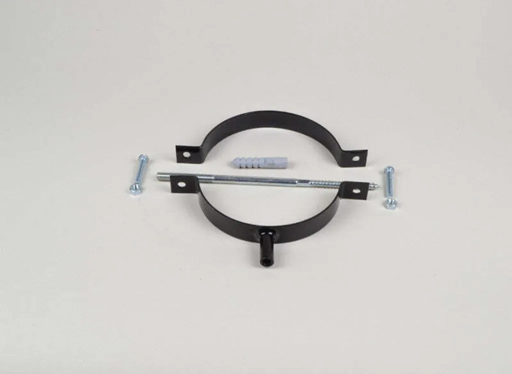 Fixation sécurisée DN 80 pour tuyau poêle à pellets collier noir mat