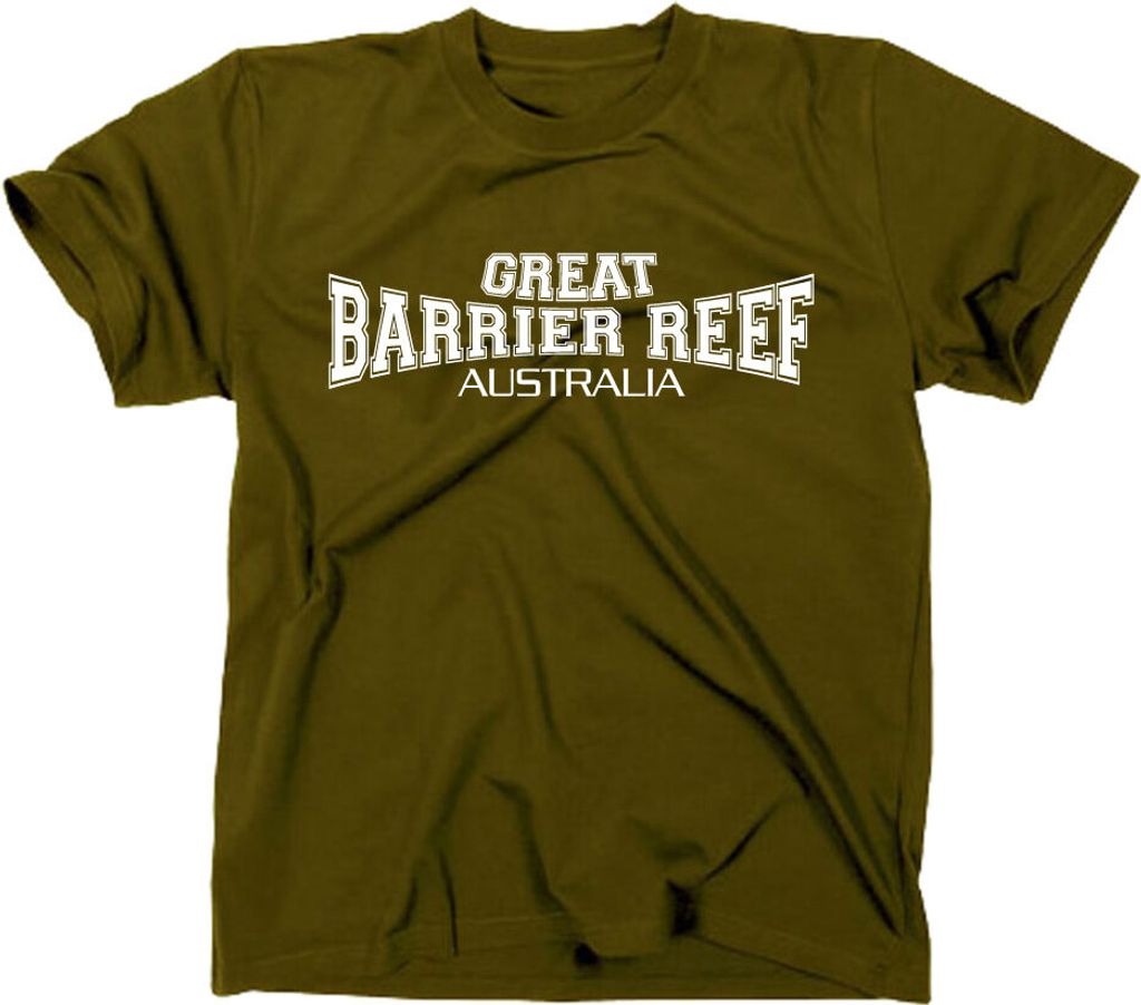 Styletex23 T-Shirt Great Barrier Reef Riff Australien, oliv, XXL