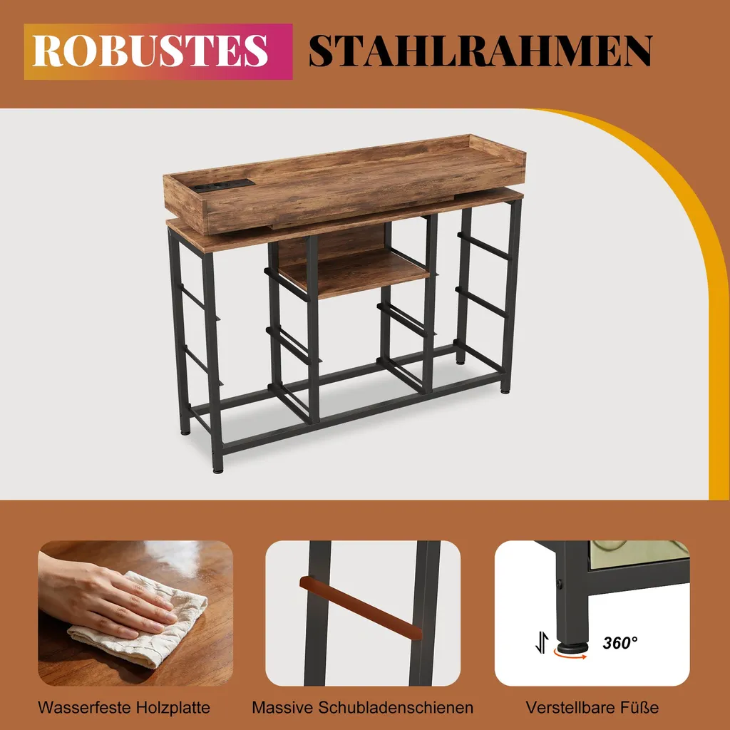 Commode 8 tiroirs avec prises intégrées pour ranger votre salon - 9
