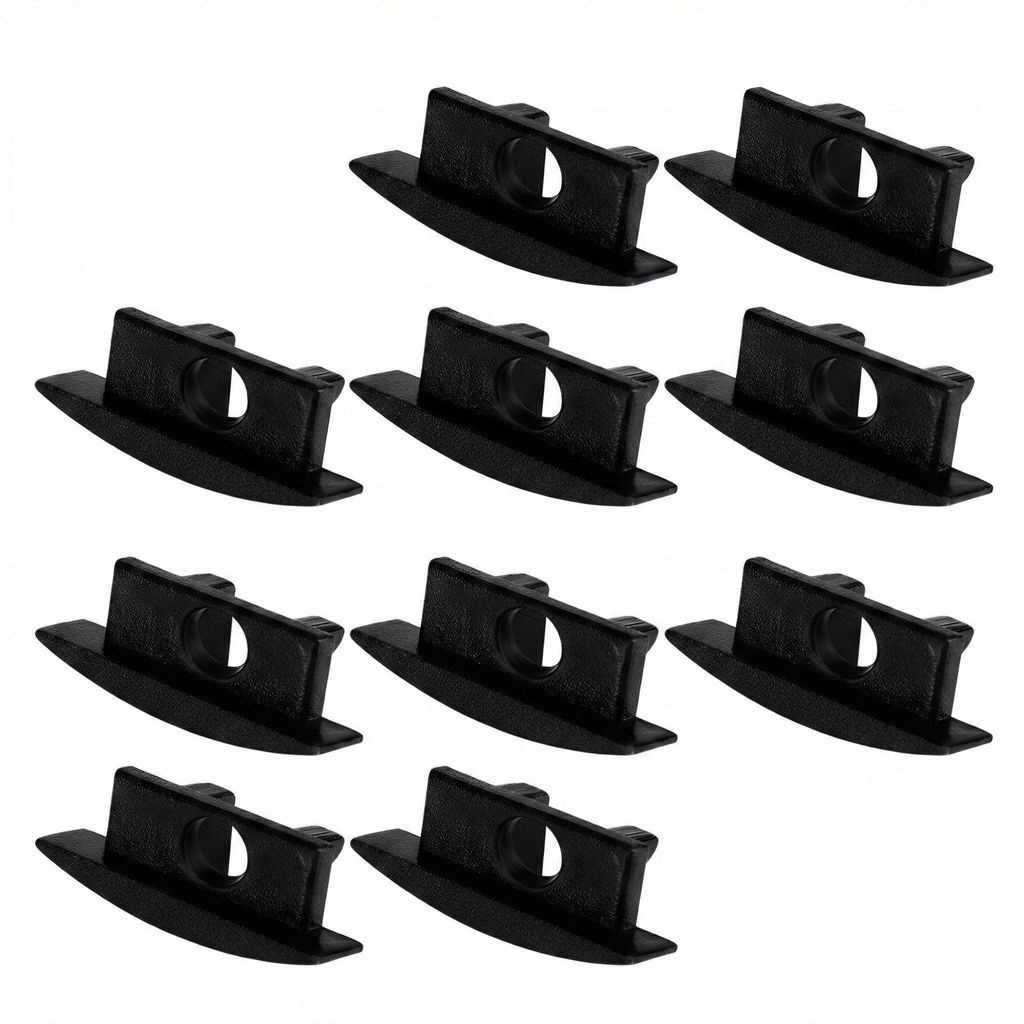 MasterLED 10er Set Endkappen für LED Alu-Profil Einbau Schwarz mit Loch Zubehör