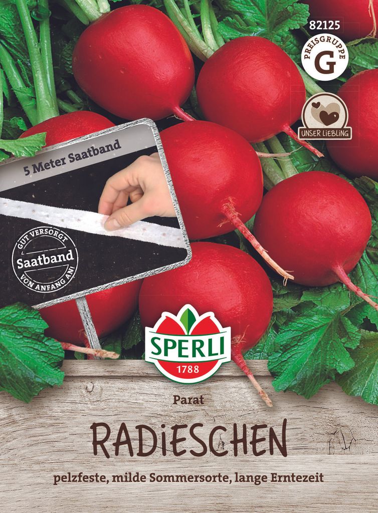 Radies "Parat" Saatband - SPERLI´s milde Sommersorte, Produktbild 