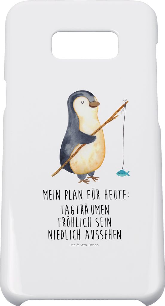Mr. & Mrs. Panda Samsung Galaxy S8 plus Handyhülle Pinguin Angler - Weiß - Geschenk, Neustart, Cover, Hülle, Seevogel, Geschenkidee, Motivation,...
