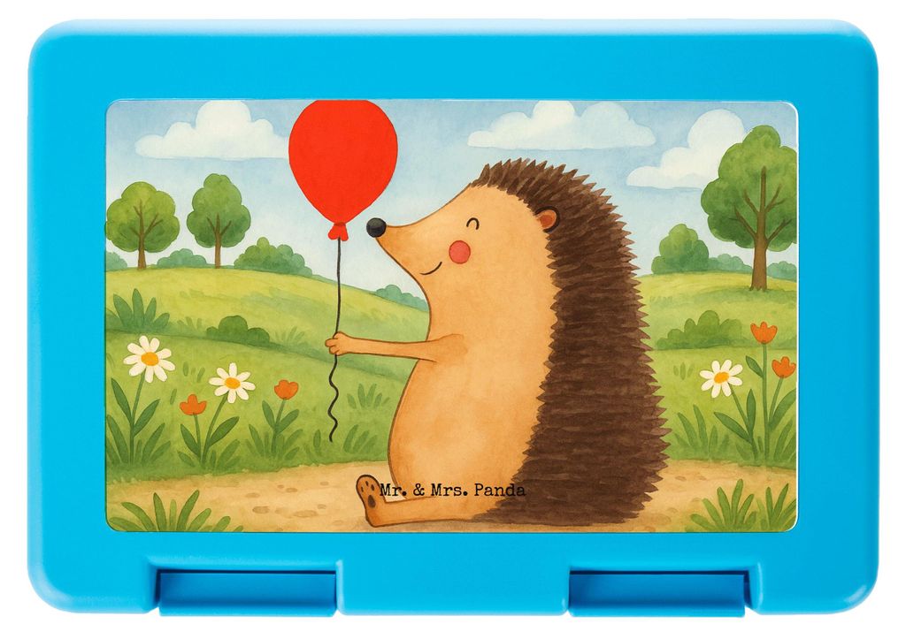 Mr. & Mrs. Panda Lunchbox Igel Luftballon Design - Weiß - Geschenk, Geburtstagskind, Tiere, Bentobox, Herzlichen Glückwunsch, Happy Birthday, Bro...