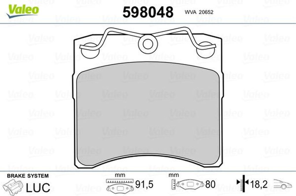 VALEO Bremsbeläge Satz Vorne für VW Transporter IV Bus (70B, 70C, 7DB, 7DK, 70J, 70K, 7DC, 7DJ) Transporter IV Kastenwagen (70A, 70H, 7DA, 7DH) 5...