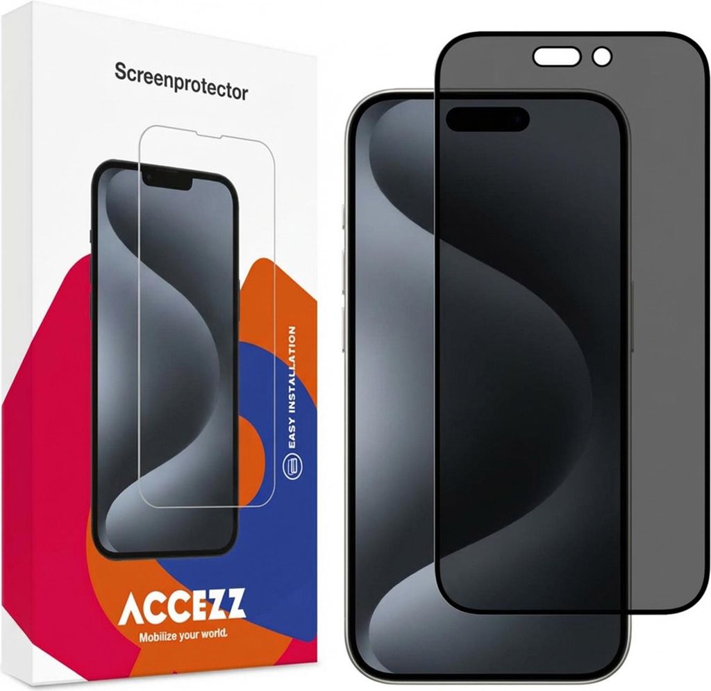 Accezz Privacy Displayschutz aus gehärtetem Glas iPhone 15 Pro Max