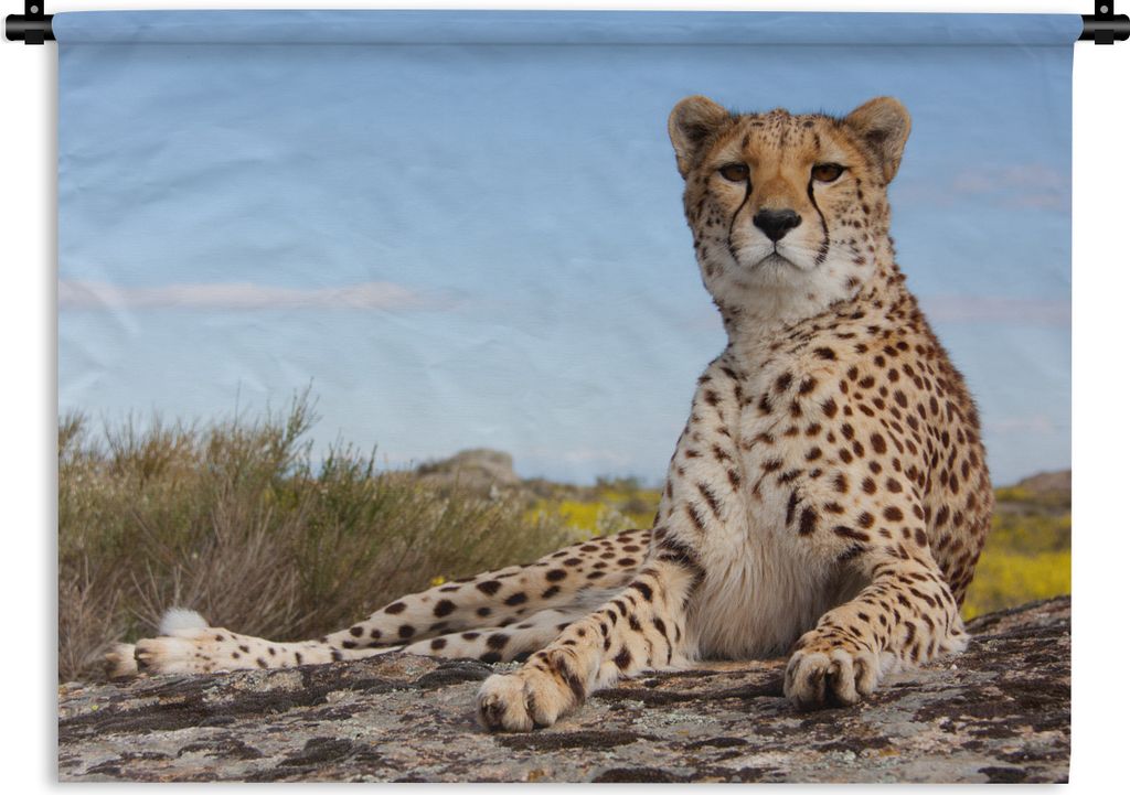 MuchoWow Wandteppich Wandbehang Leopard - Tiere - Natur 120x90 cm Tapisserie Dekoration Wandtuch - Wohnen - Aufhänger für die Wand