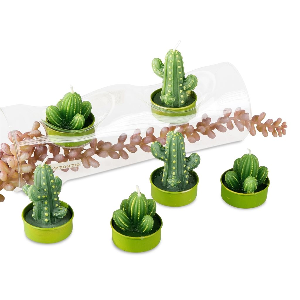 6er Set Deko Teelichter Kakteen grün formano Produktbild 2