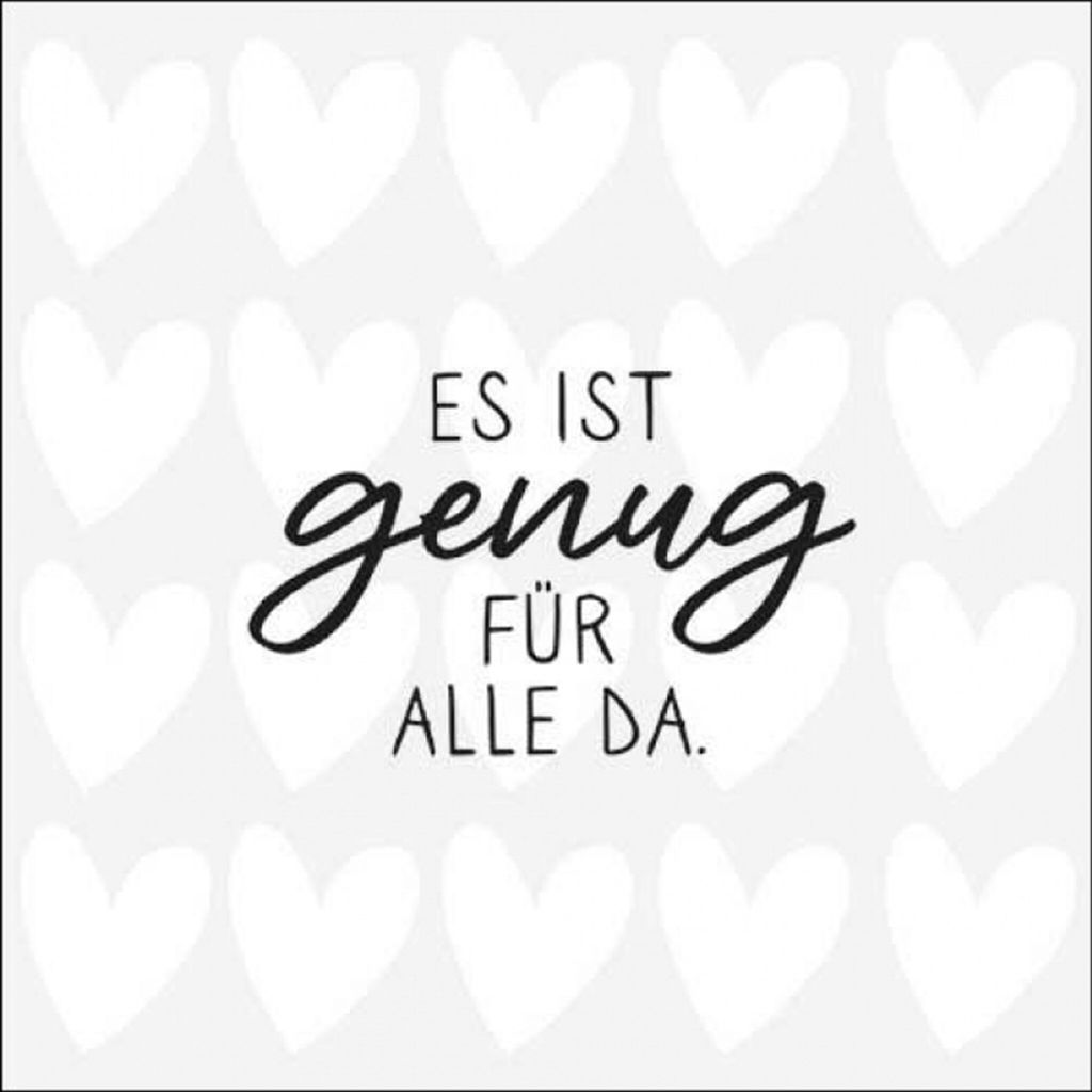 Servietten Papier 33x33cm 3-lag. mit Spruch Es ist genug für alle da 20 Stück