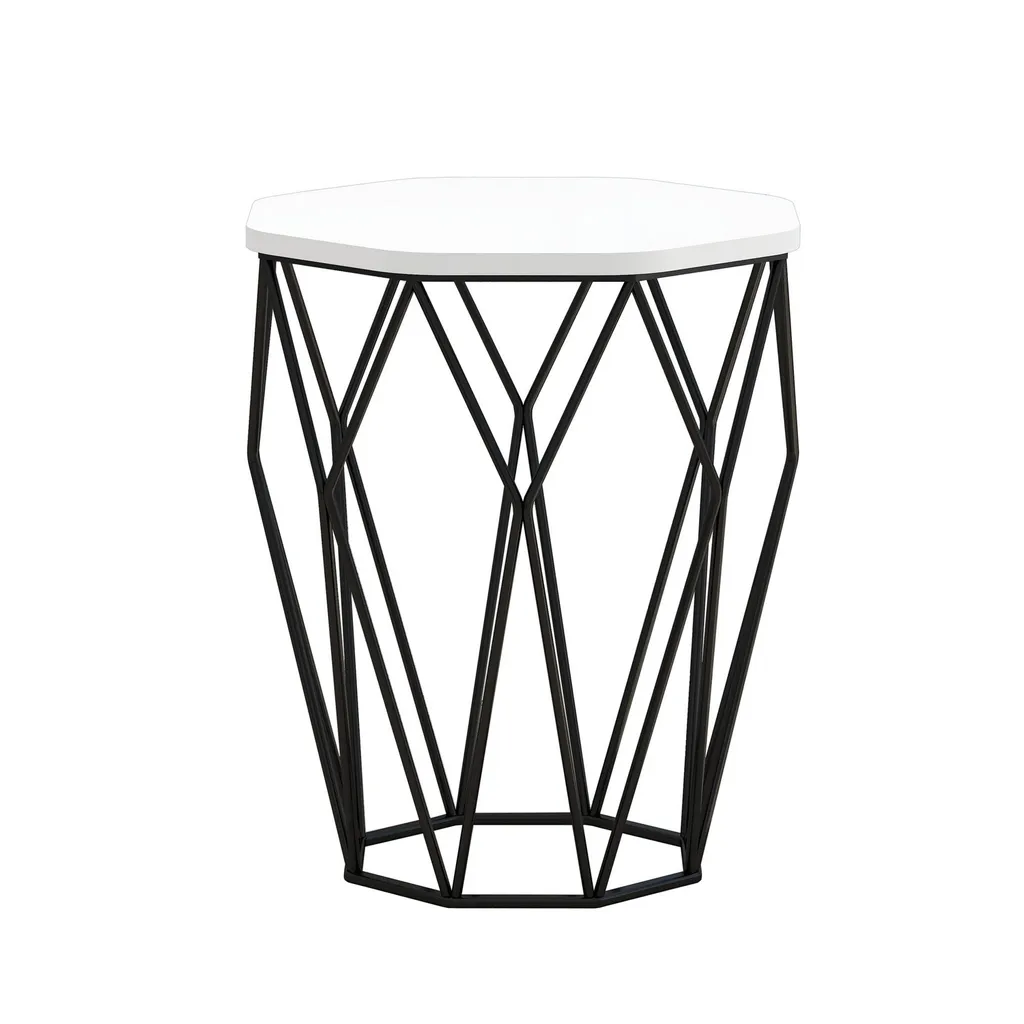 Table d'appoint blanche Sofya : gain de place et rangement robuste - 5