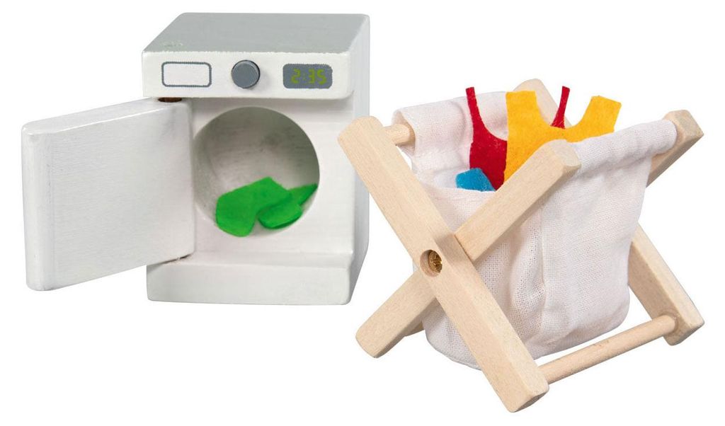 Goki Wooden Dollhouse Furniture Laundry Room Accessories Image du produit 