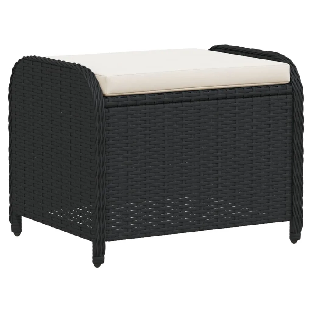 Sgabello per Bambini e Adulti Giardino Rattan Nero | Lavabile