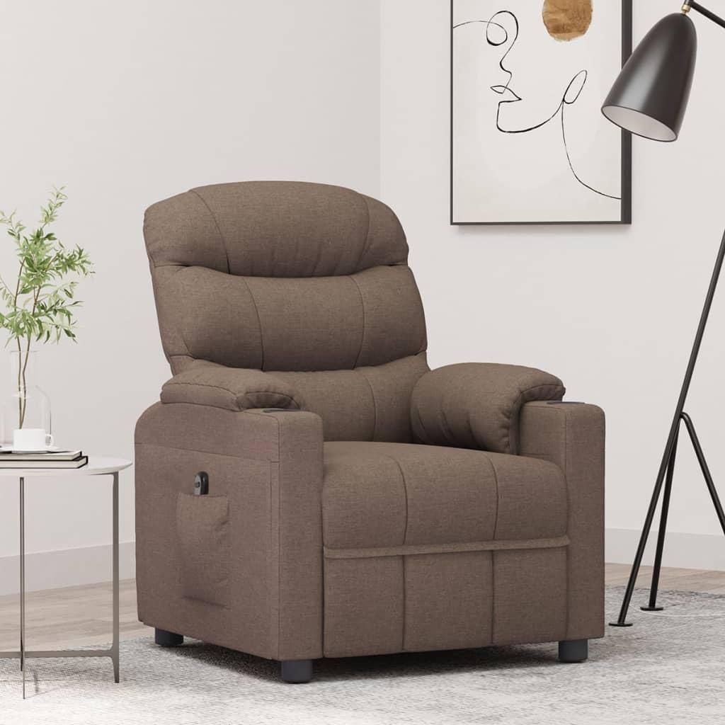 CLORIS Relaxsessel Elektrisch Taupe Stoff - Fernseh- & Relaxsessel 3143499