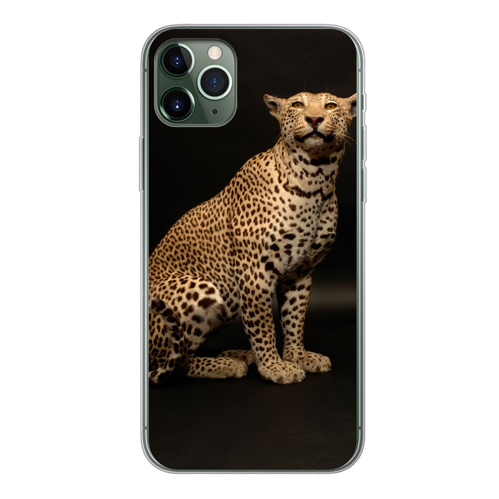 MuchoWow Handyhülle Schutzhülle Hülle für iPhone 11 Pro Max Leopard - Tiere - Fleck Silikon Softcase Handy Hülle - Schutz