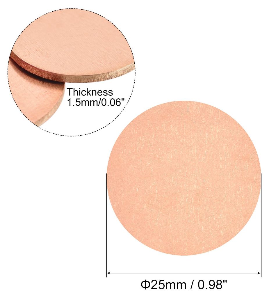 4 Stš¹ck Stanzen von Runden DIY Etiketten Kupfer Ersatz fš¹r Basteldekoration 25mm
