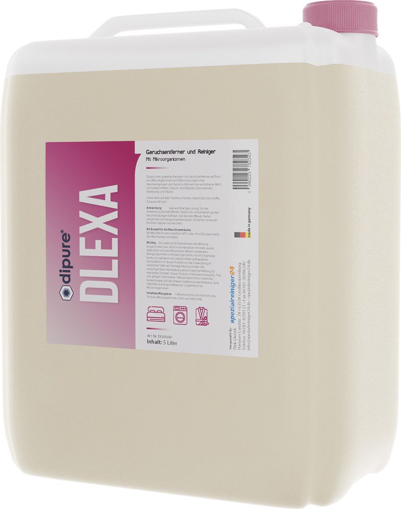 dipure DLexa Geruchsentferner und Reiniger für Teppiche, Textilien & Schuhe 5 Liter Kanister