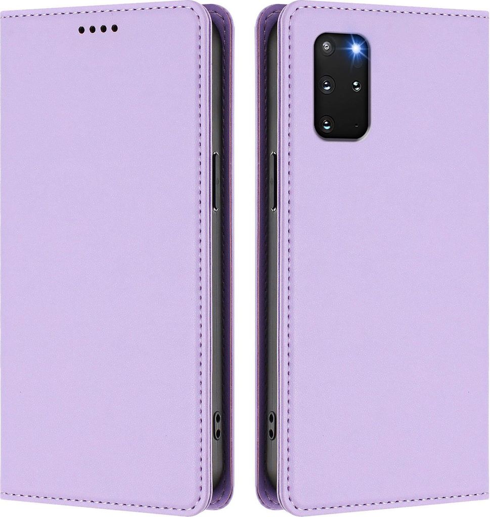 Handyhülle für Samsung Galaxy S20+ 5G, Kunstleder Klapphülle Stoßfeste Magnetische Hülle mit Ständer Violett