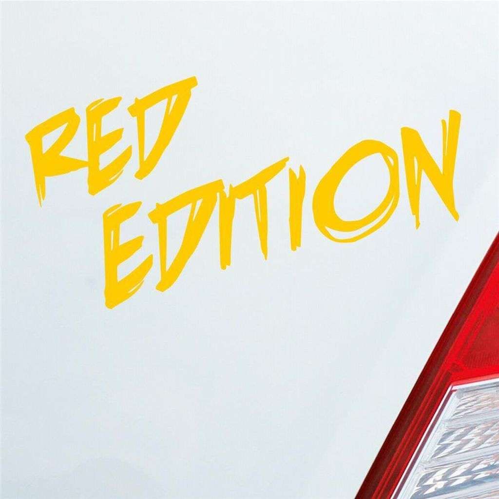 Auto Aufkleber Red Edition Auto Car Tuning 15x7 cm Gelb Sticker Heckscheibenaufkleber