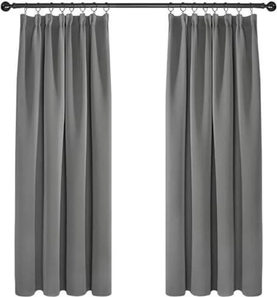 Offerta Set 2 Tende Deconovo 138x117cm Grigio Chiaro Oscuranti