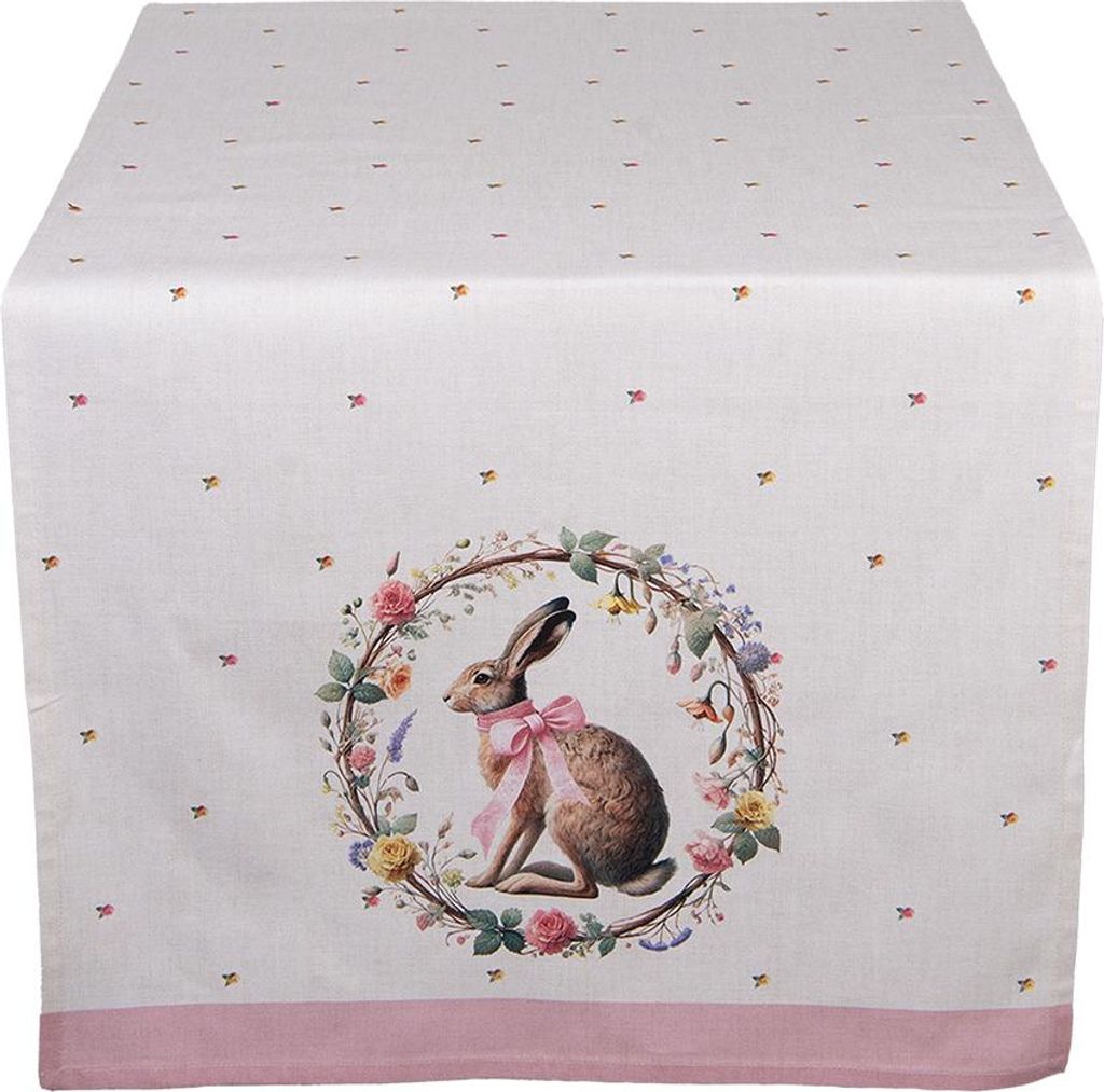 Clayre & Eef Tischläufer 50x140 cm Beige Baumwolle