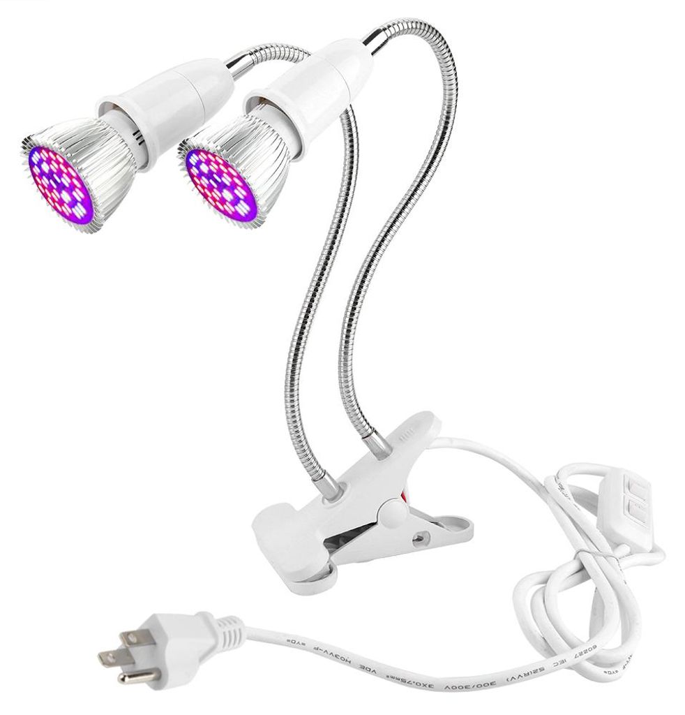 Zweikopf-Pflanzenwachstumslampe für den Innenbereich mit 56 LEDs, 9,5 W
