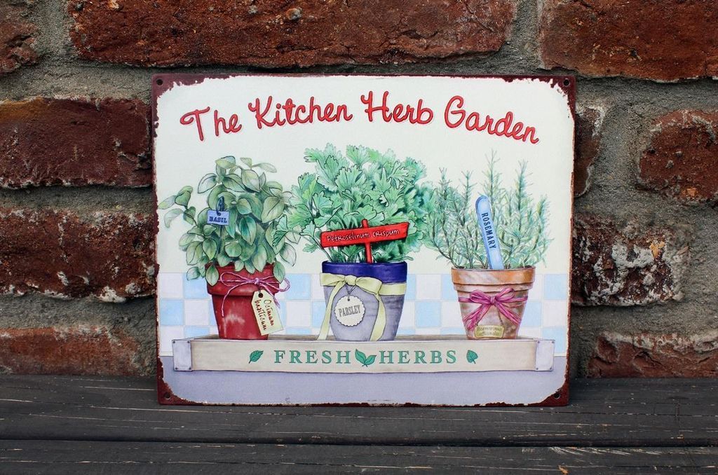 Shabby Blechschild Küchenkräuter Produktbild 