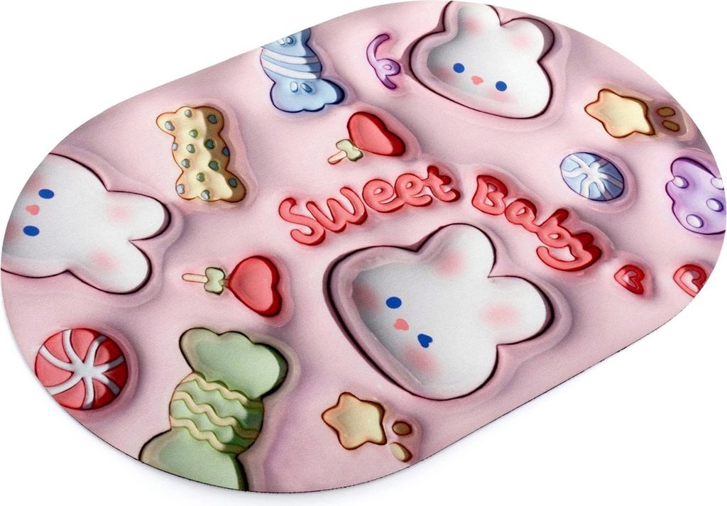 FEBE Badematte 3D Anime Bonbons Badezimmermatte Badvorleger Badezimmerteppich 58x38 cm Bathroom Mat