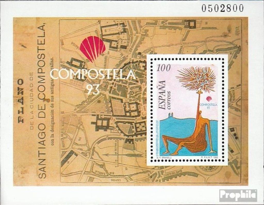 Briefmarken Spanien 1993 Mi Block54 (kompl.Ausg.) postfrisch Compostela
