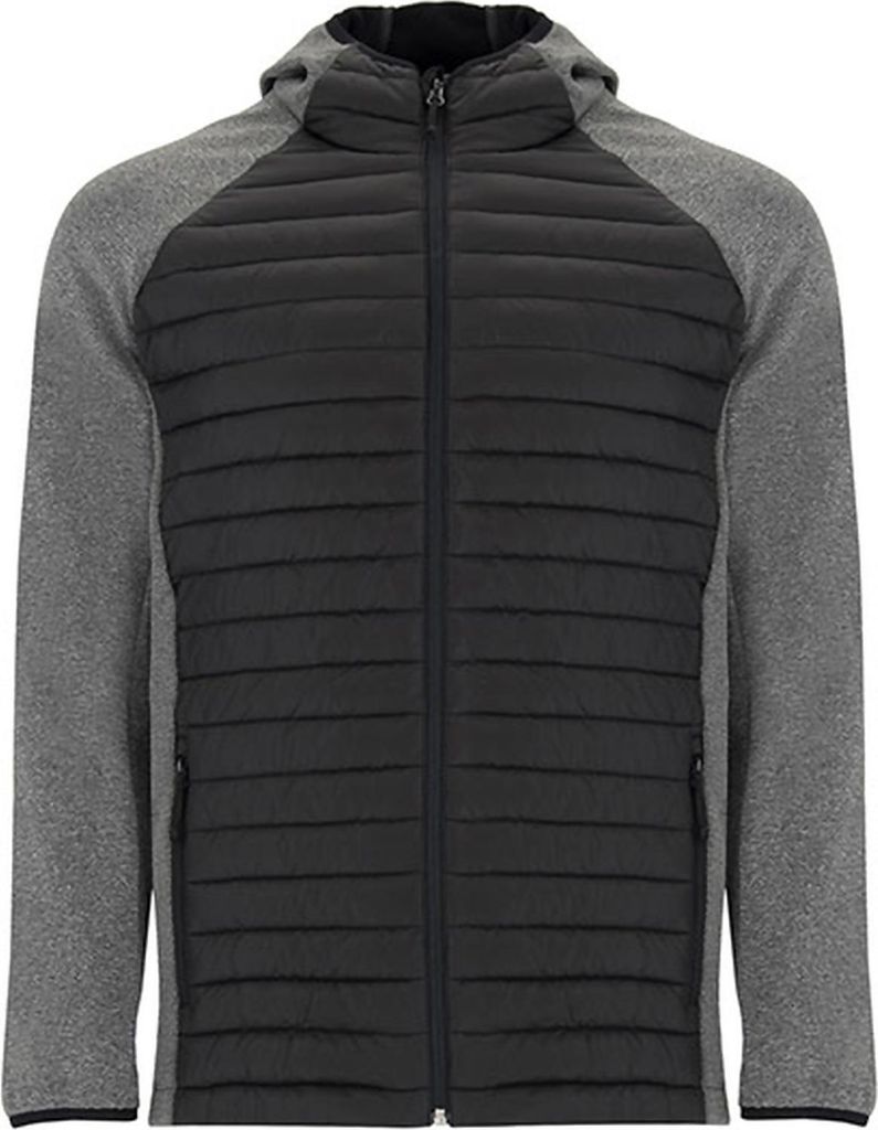 Roly CQ1120 | Minsk Jacket - Warme Sweatjacke - Farbe: Black 02/Black Melange 243 - Größe: S