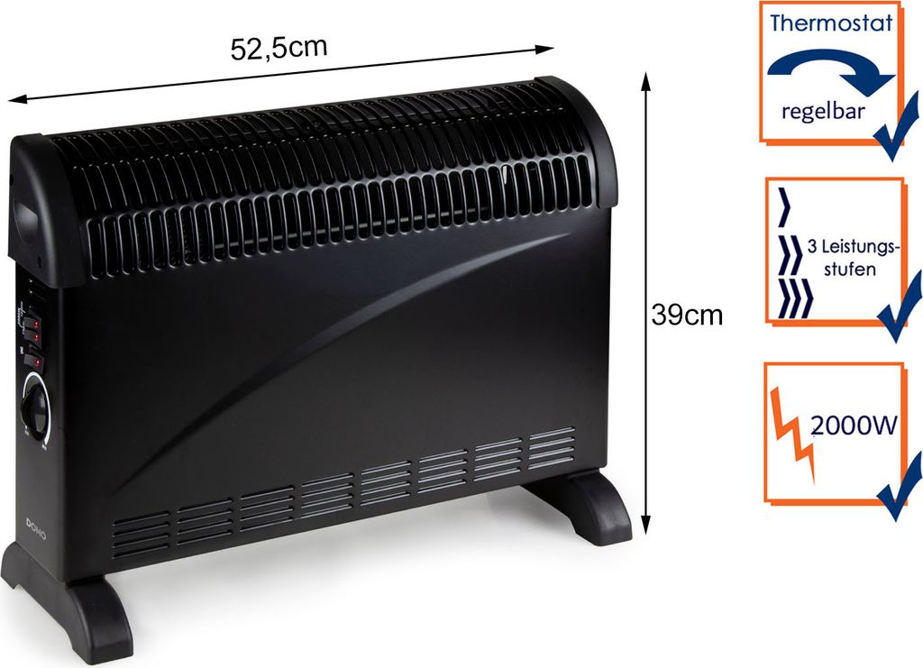 Domo DO7350CH - Konvektorheizung - Steh- / Wandmontage - Produktbild 