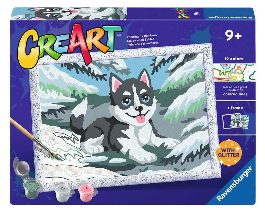 Ravensburger CreArt Malen nach Zahlen – Der freche Husky