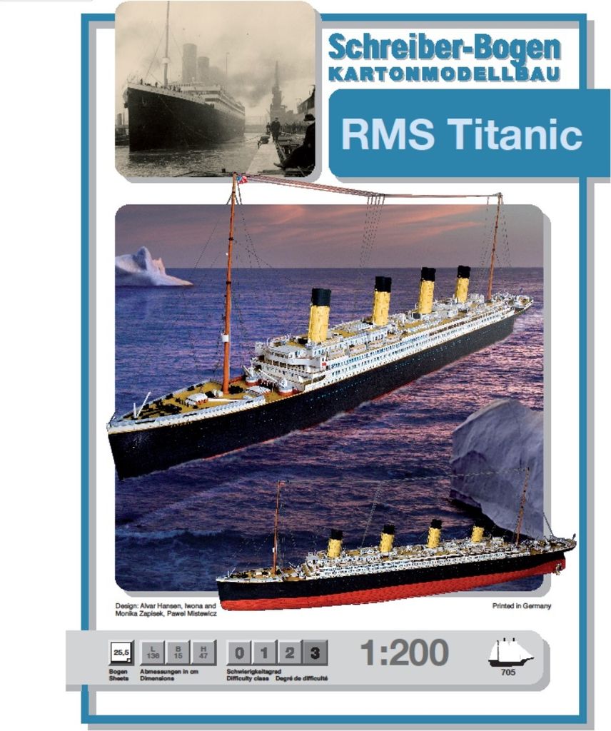 Schreiber-Bogen Kartonmodellbau RMS Titanic Produktbild 