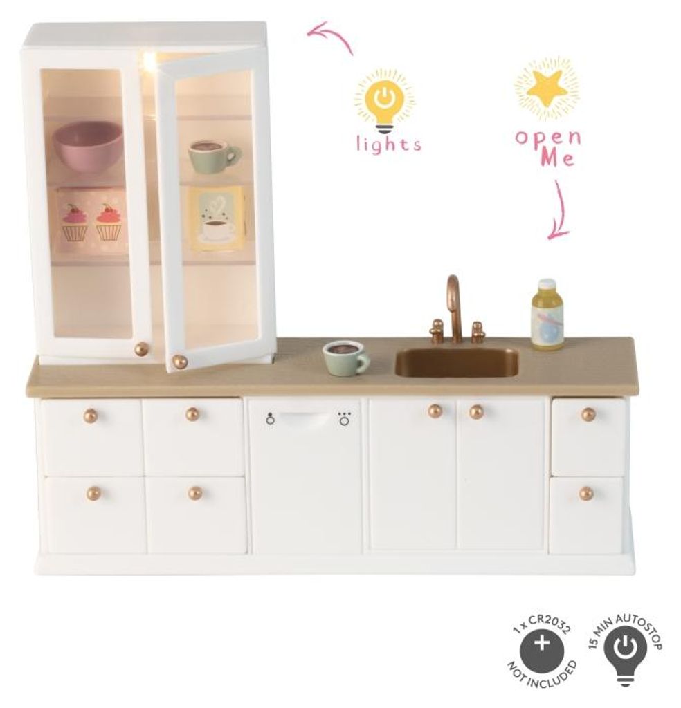 Lundby Set: Keuken met vitrinekast Productafbeelding 
