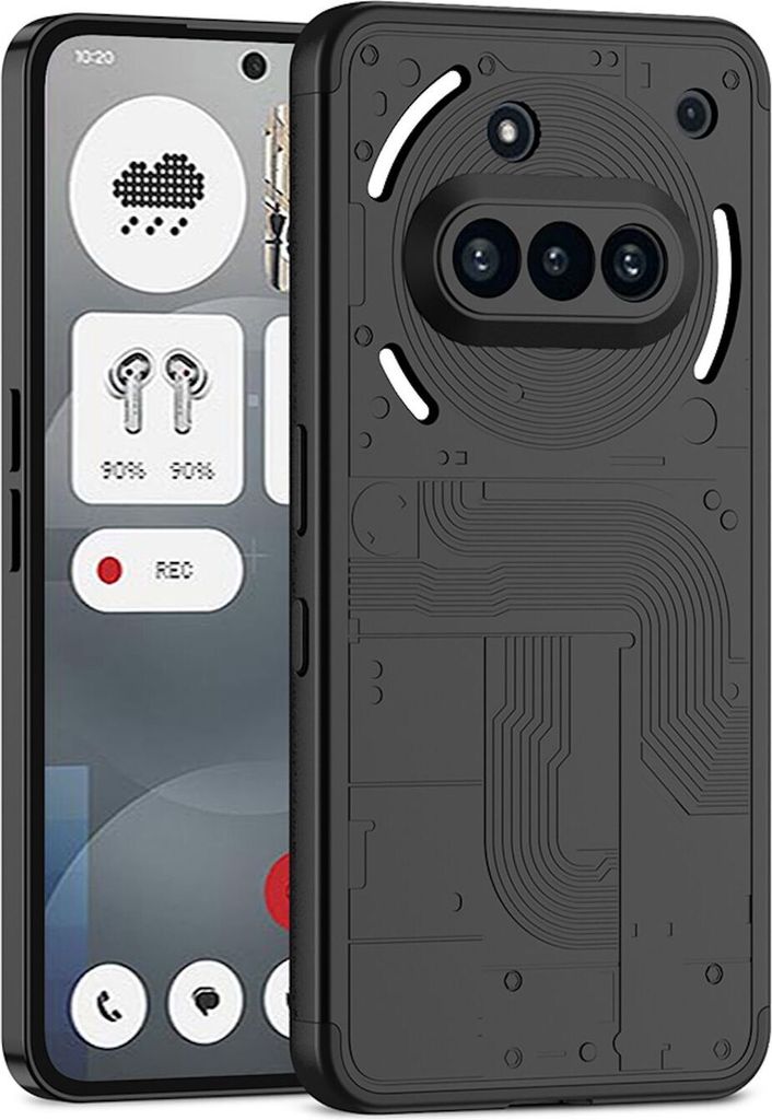 Für Nothing Phone 3a Design Dreiteilige GKK Rundum Design Schutz Hülle Schwarz
