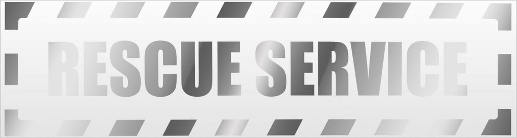 Kiwistar Rescue Service gestreift Magnetschild Schild magnetisch - 30cm Chrom - Magnetfolie für Auto PKW Kfz